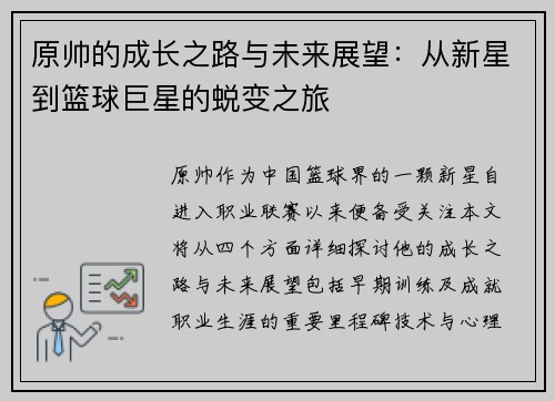 原帅的成长之路与未来展望：从新星到篮球巨星的蜕变之旅